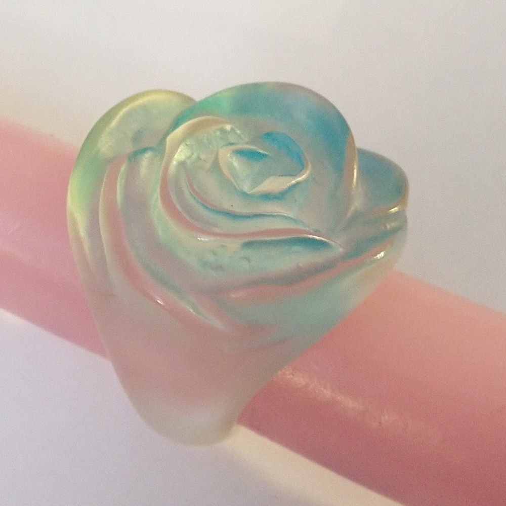 Resin Light Blue Rose Ring